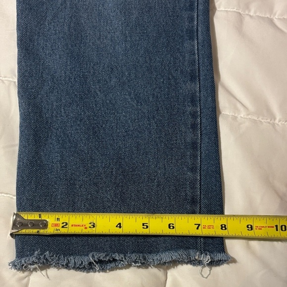 Sincerely Jules High Waisted Straight Wide Leg Frayed Hem Jeans - Picture 9 of 11